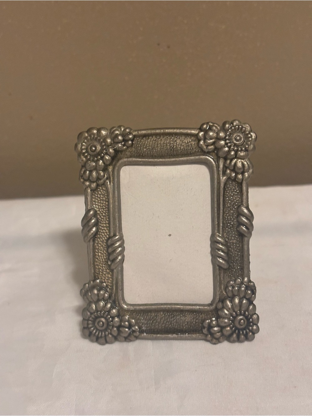 Silver Floral Mini Picture Frame -